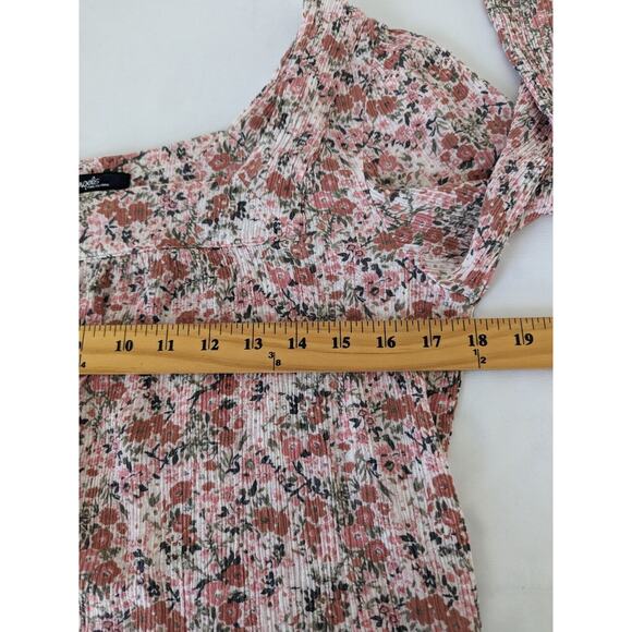 Angels Forever Young Top Floral Peasant Milk Maid Square Neck Smocked Size M - Picture 8 of 9